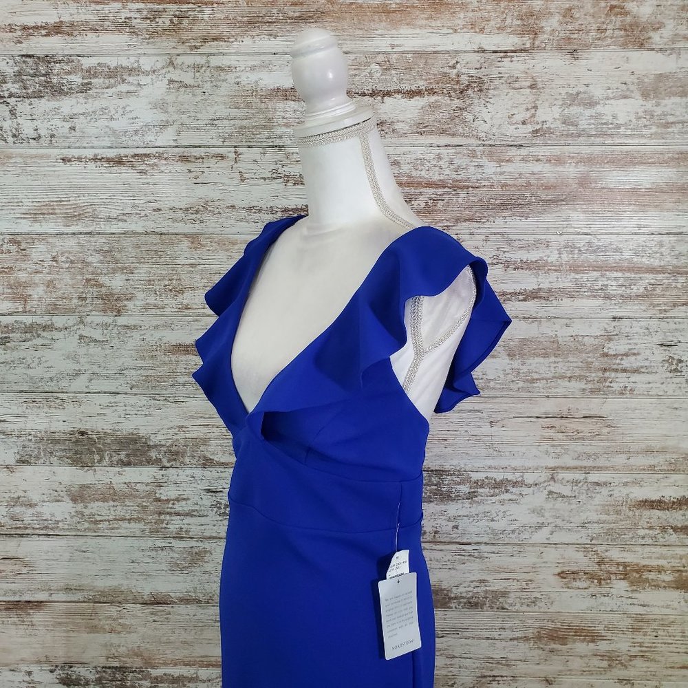 JUMP Royal Blue Plunge Ruffle Mini Dress - Picture 5 of 10